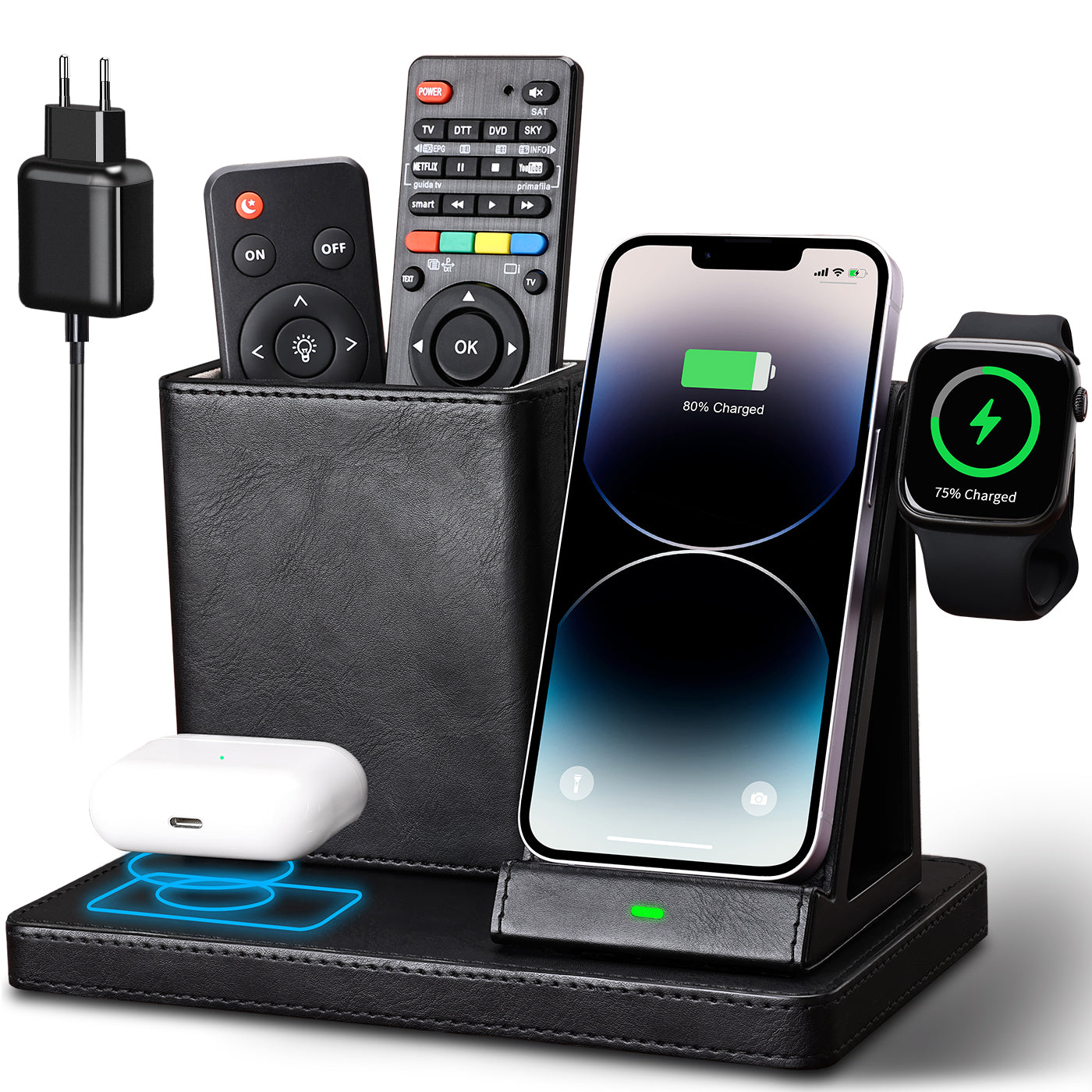 4 In 1 Wireless Charger Magnetic Foldable Charging Station Fast Wireless Charging Pad For Iphone/Samsung for Apple Watch Airpods